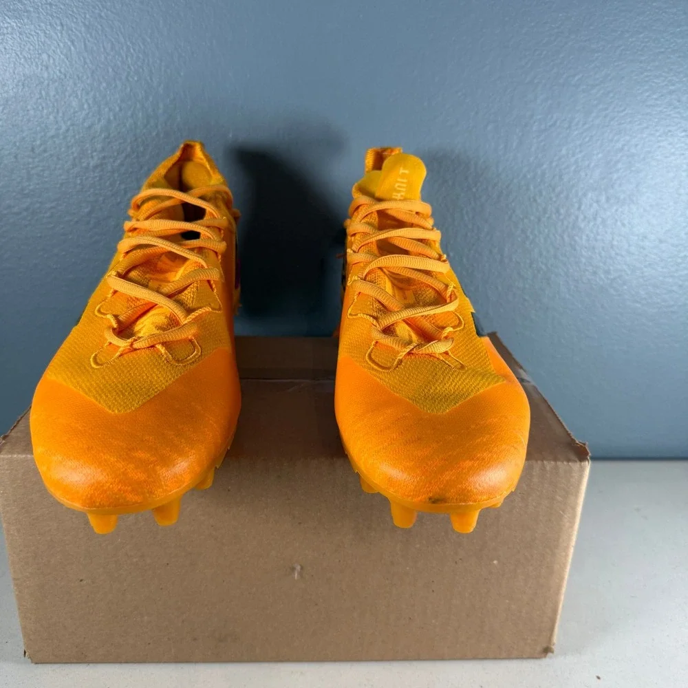 Adidas Adizero Football Cleats Orange Black Men Size 17 606001 Primeknit